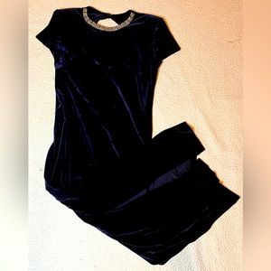 Vintage Velvet Dress Size 10 Detailed Beaded Neckline Maxi Formal Velvet Dress